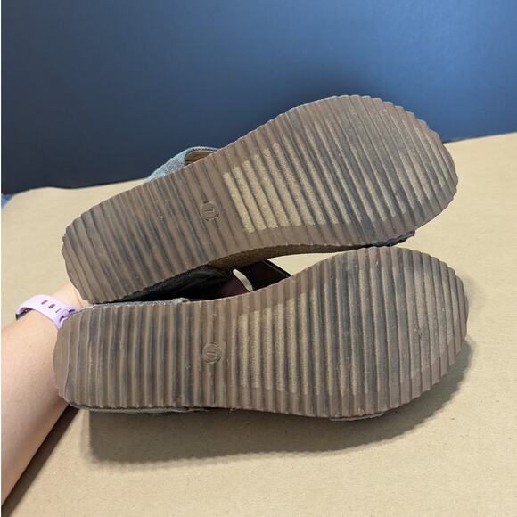 Boutique by Corkys Lilo Canvas Camo Wedge Cork Sandals Peep Toe Twee Summer Boho - Picture 5 of 6